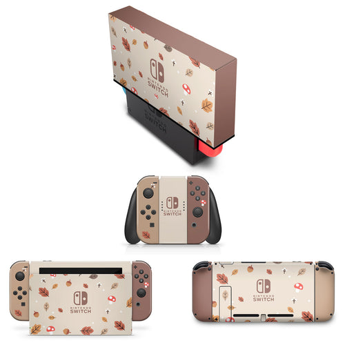 KIT Capa Anti Poeira e Skin Anti-Rage Nintendo Switch 1 - Outono