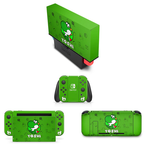 KIT Capa Anti Poeira e Skin Anti-Rage Nintendo Switch 1 - Yoshi