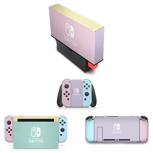 KIT Capa Anti Poeira e Skin Anti-Rage Nintendo Switch 1 - Tons Pastel