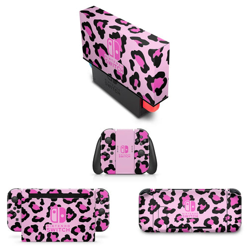 KIT Capa Anti Poeira e Skin Anti-Rage Nintendo Switch 1 - Onça Rosa