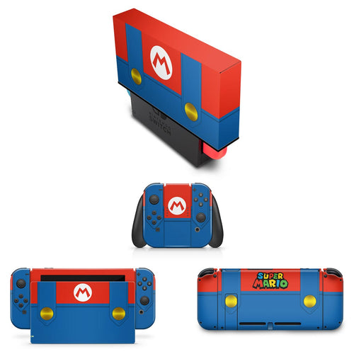 KIT Capa Anti Poeira e Skin Anti-Rage Nintendo Switch 1 - Mario Vermelho Mania