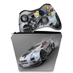 KIT Capa Case e Skin Anti-Rage Xbox 360 Controle - Ridge Racer 2 - Pop Arte Skins