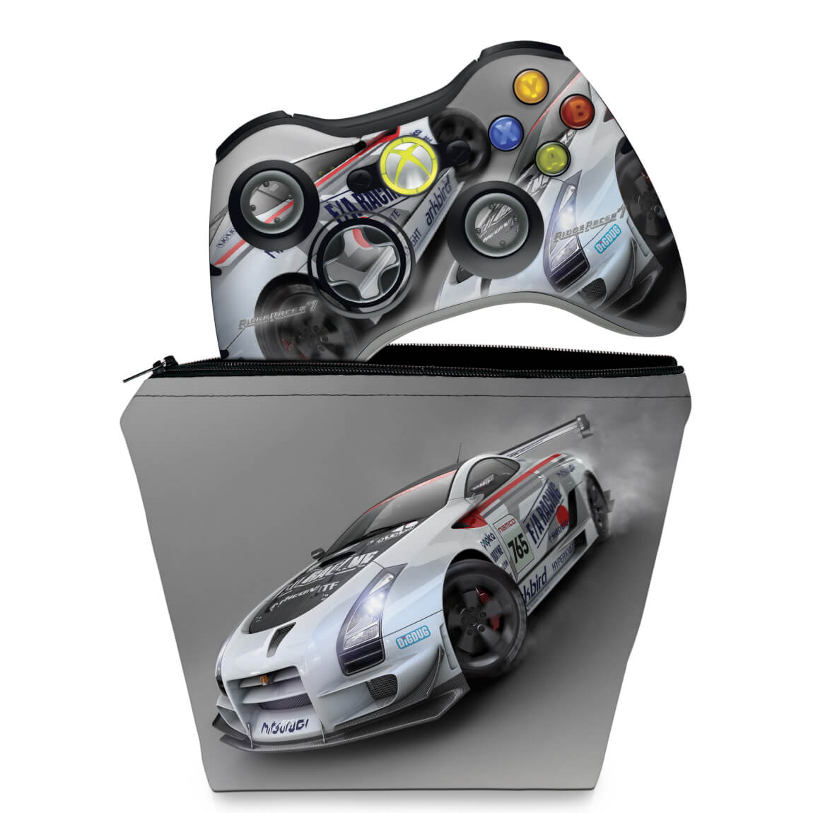 KIT Capa Case e Skin Anti-Rage Xbox 360 Controle - Ridge Racer 2