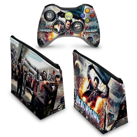 KIT Capa Case e Skin Anti-Rage Xbox 360 Controle - Dead Rising
