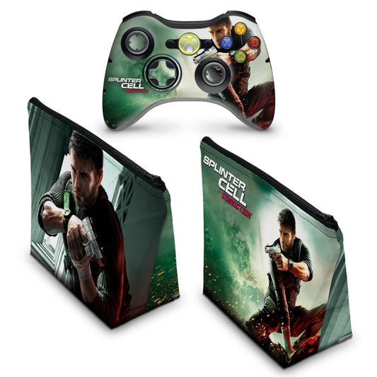 KIT Capa Case e Skin Anti-Rage Xbox 360 Controle - Splinter Cell Conviction