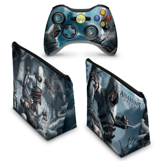KIT Capa Case e Skin Xbox 360 Controle - Assassins Creed