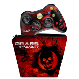 KIT Capa Case e Skin Anti-Rage Xbox 360 Controle - Gears Of War 3 - Pop Arte Skins