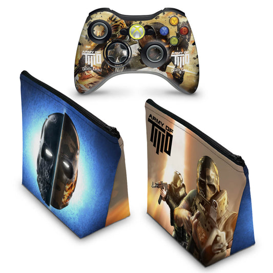 KIT Capa Case e Skin Xbox 360 Controle - Army Of Two