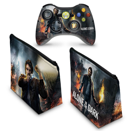 KIT Capa Case e Skin Xbox 360 Controle - Alone In The Dark