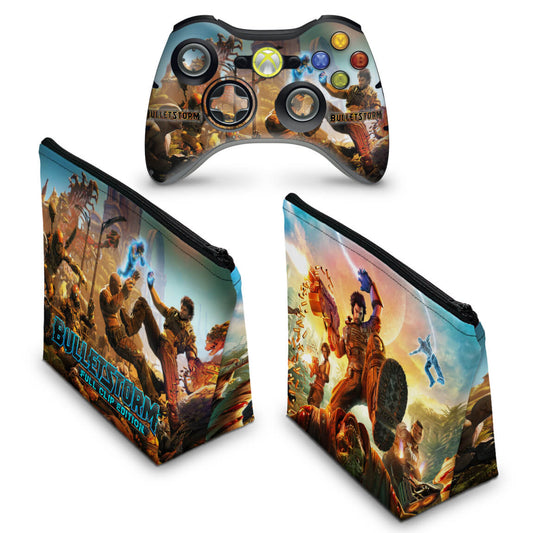 KIT Capa Case e Skin Xbox 360 Controle - Bulletstorm