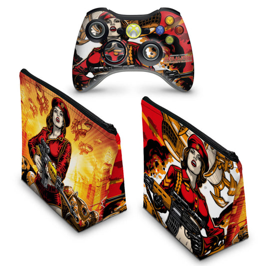 KIT Capa Case e Skin Xbox 360 Controle - Command And Conquer