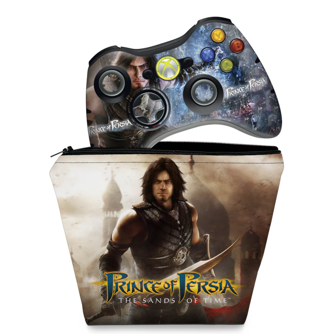 KIT Capa Case e Skin Anti-Rage Xbox 360 Controle - Prince Of Persia Prince Of Persia The Sands of Time