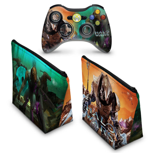KIT Capa Case e Skin Xbox 360 Controle - Halo Wars