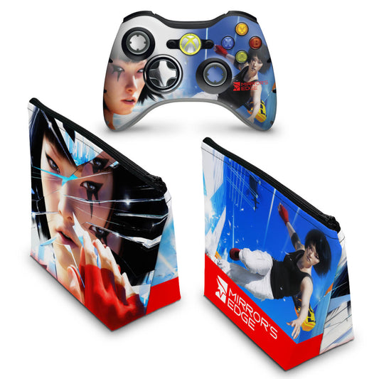 KIT Capa Case e Skin Xbox 360 Controle - Mirrors Edge