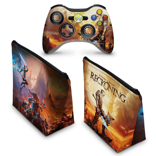 KIT Capa Case e Skin Xbox 360 Controle - Reckoning