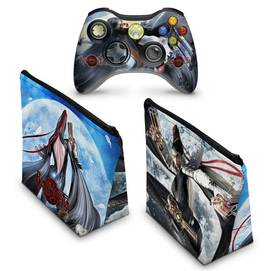 KIT Capa Case e Skin Xbox 360 Controle - Bayonetta