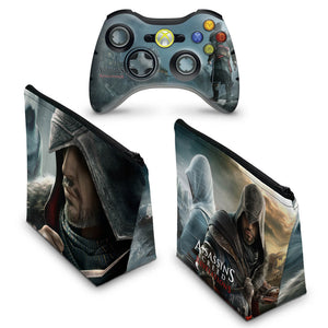 KIT Capa Case e Skin Anti-Rage Xbox 360 Controle - Assassins Creed Revelations - Pop Arte Skins - foto 2