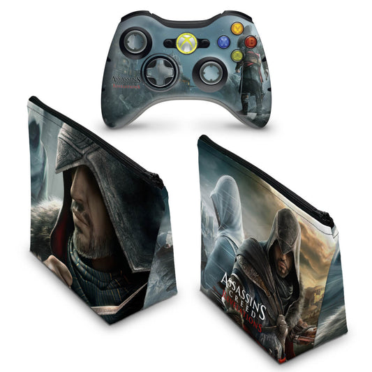 KIT Capa Case e Skin Xbox 360 Controle - Assassins Creed Revelations