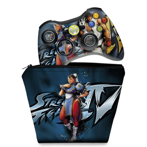 KIT Capa Case e Skin Anti-Rage Xbox 360 Controle - Street Fighter 4 #b - Pop Arte Skins