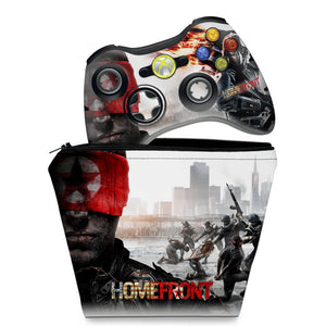 KIT Capa Case e Skin Anti-Rage Xbox 360 Controle - Homefront - Pop Arte Skins