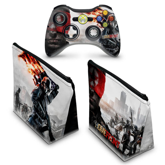 KIT Capa Case e Skin Xbox 360 Controle - Homefront