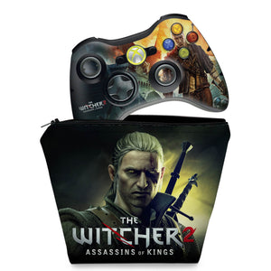 KIT Capa Case e Skin Anti-Rage Xbox 360 Controle - The Witcher 2 - Pop Arte Skins