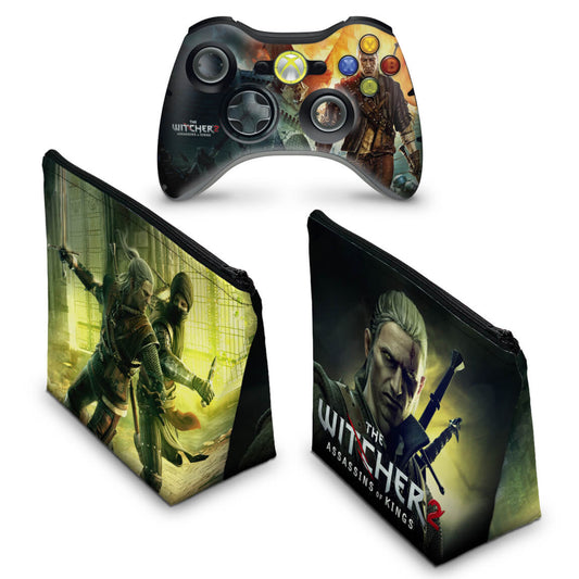 KIT Capa Case e Skin Xbox 360 Controle - The Witcher 2