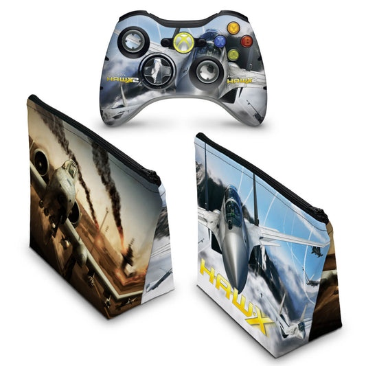 KIT Capa Case e Skin Xbox 360 Controle - Tom Clancys Hawx