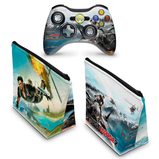 KIT Capa Case e Skin Xbox 360 Controle - Just Cause 2