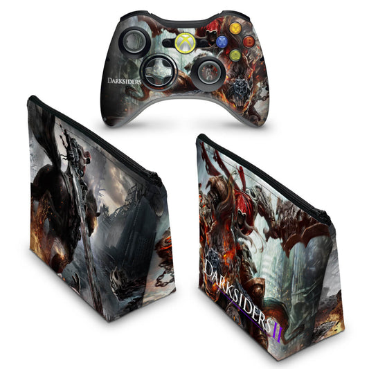 KIT Capa Case e Skin Xbox 360 Controle - Darksiders Wrath Of War