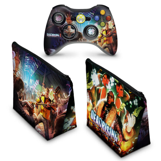 KIT Capa Case e Skin Xbox 360 Controle - Dead Rising 2