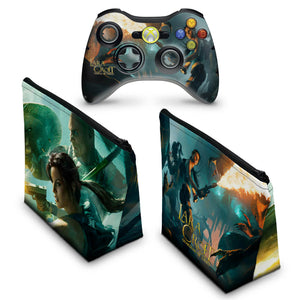 KIT Capa Case e Skin Anti-Rage Xbox 360 Controle - Lara Croft Temple Osiris - Pop Arte Skins - foto 2