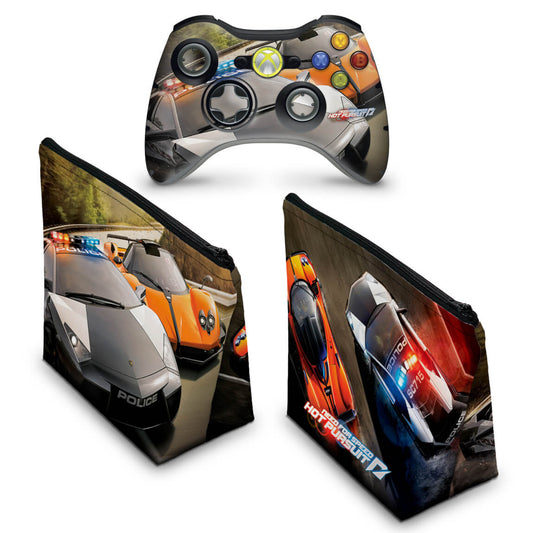 KIT Capa Case e Skin Xbox 360 Controle - Need For Speed