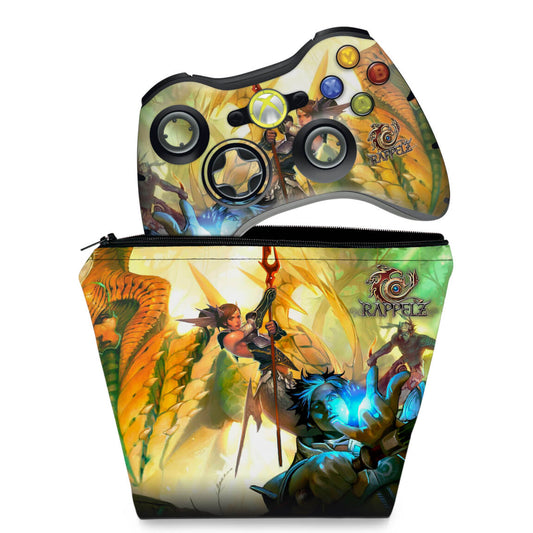 KIT Capa Case e Skin Xbox 360 Controle - Rappelz