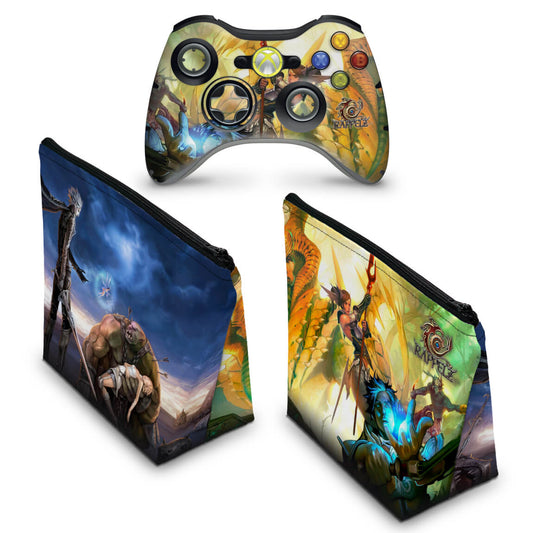 KIT Capa Case e Skin Xbox 360 Controle - Rappelz