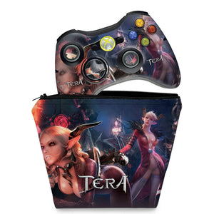 KIT Capa Case e Skin Anti-Rage Xbox 360 Controle - Tera - Pop Arte Skins