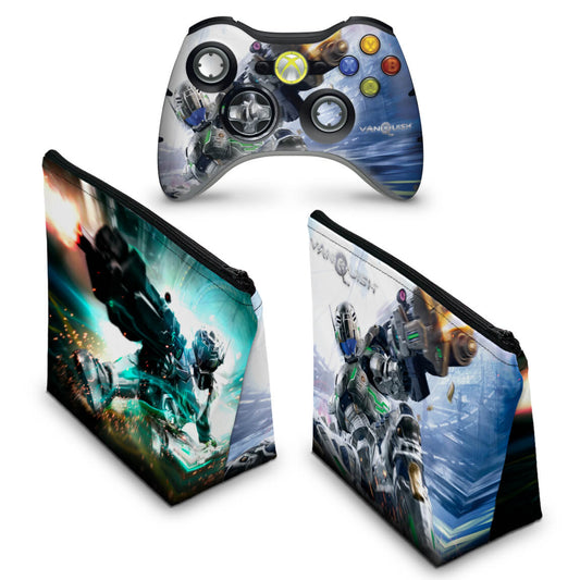 KIT Capa Case e Skin Xbox 360 Controle - Vanquish