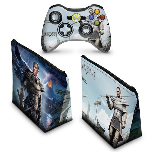 KIT Capa Case e Skin Xbox 360 Controle - Risen
