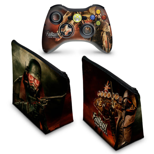 KIT Capa Case e Skin Xbox 360 Controle - Fallout New Vegas