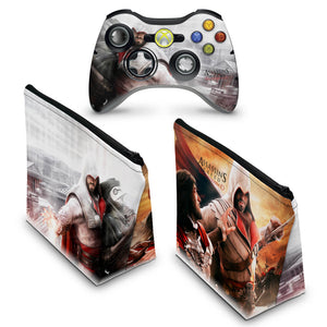 KIT Capa Case e Skin Anti-Rage Xbox 360 Controle - Assassins Creed Brotherwood #B - Pop Arte Skins - foto 2