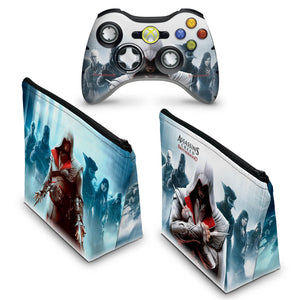 KIT Capa Case e Skin Anti-Rage Xbox 360 Controle - Assassins Creed Brotherwood #C - Pop Arte Skins - foto 2