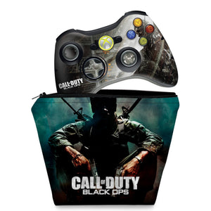 KIT Capa Case e Skin Anti-Rage Xbox 360 Controle - Call Of Duty Black Ops - Pop Arte Skins