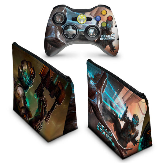 KIT Capa Case e Skin Xbox 360 Controle - Dead Space 2