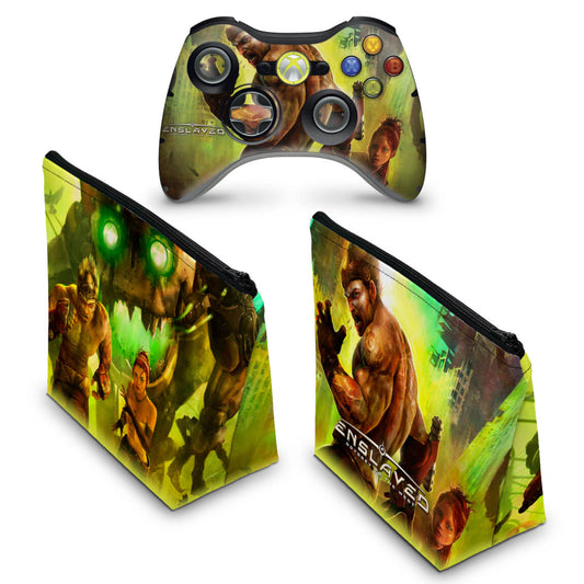 KIT Capa Case e Skin Xbox 360 Controle - Enslaved