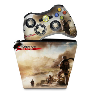 KIT Capa Case e Skin Anti-Rage Xbox 360 Controle - Operation Flashpoint - Pop Arte Skins