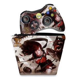 KIT Capa Case e Skin Anti-Rage Xbox 360 Controle - Vindictus - Pop Arte Skins