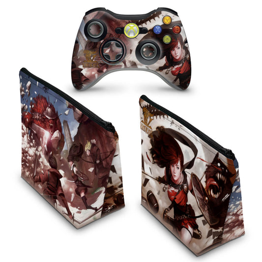 KIT Capa Case e Skin Xbox 360 Controle - Vindictus