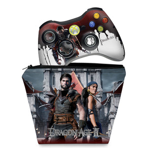 KIT Capa Case e Skin Anti-Rage Xbox 360 Controle - Dragon Age 2 - Pop Arte Skins