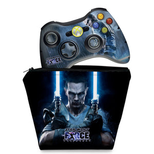 KIT Capa Case e Skin Anti-Rage Xbox 360 Controle - Star Wars Force 2 - 2 Ud - Pop Arte Skins