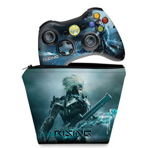 KIT Capa Case e Skin Anti-Rage Xbox 360 Controle - Metal Gear Solid Rising - Pop Arte Skins